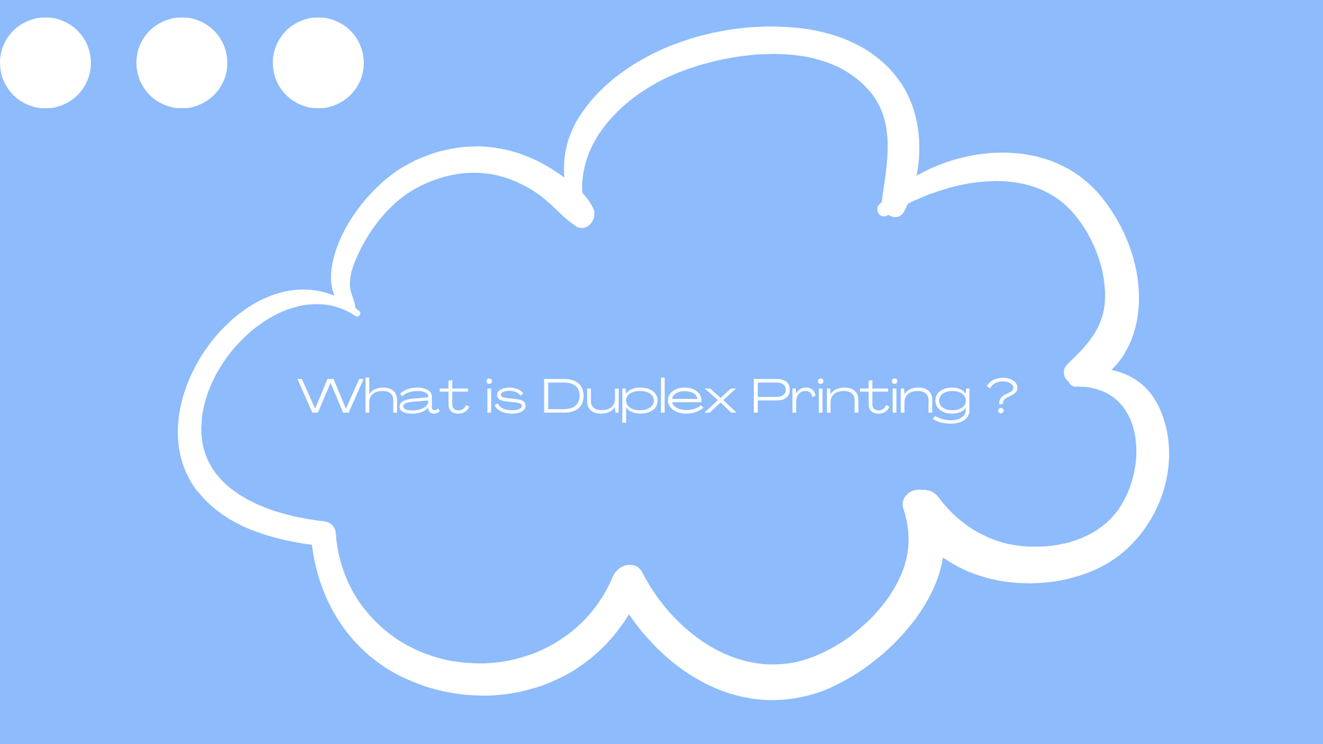 What is duplex printing? Network Classmate